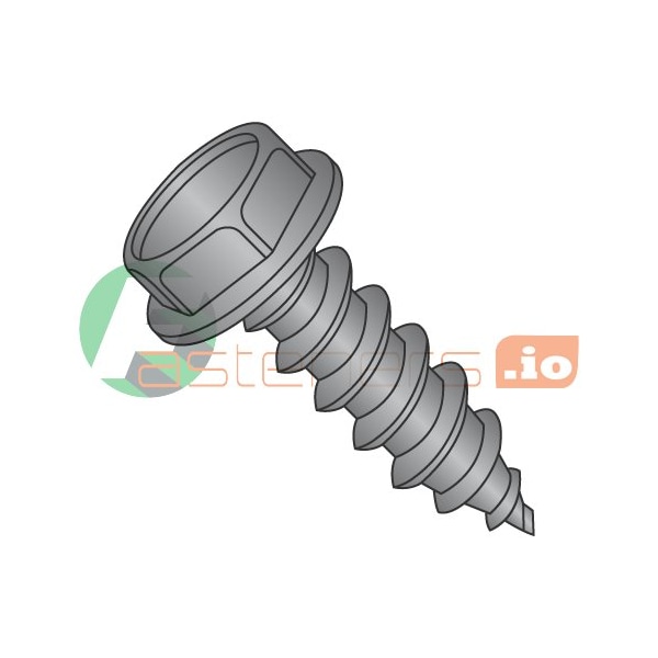 Newport Fasteners Sheet Metal Screw, #12 x 1/2 in, Black Oxide 18-8 Stainless Steel Flange Hex Head 2000 PK 404862 - main